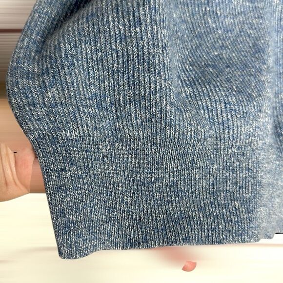 Peter Millar Crown Cashmere Linen Blend Sweater 1/4 Zip Rib Knit Blue size L - Picture 10 of 14